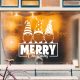 Merry Christmas karácsonyi ablakmatrica - Három manóval
