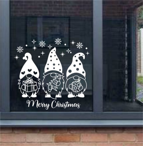 Karácsonyi manók ablakmatrica