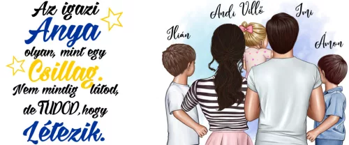 Az igazi Anya, olyan mint egy csillag egyedi személyre szabható bögre