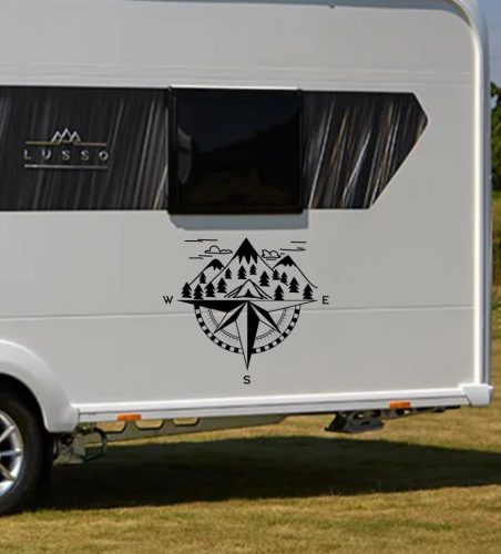 Iránytű hegységgel matrica (2. változat)