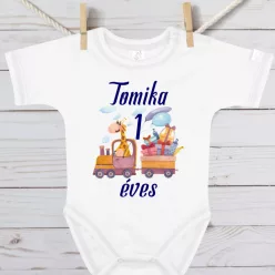 Zsiráfos születésnapi baba body