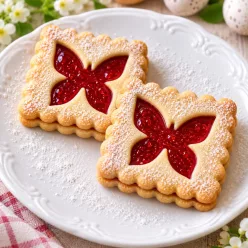   Pillangós linzer kiszúró és süti kinyomó – lekváros pillangó mintával