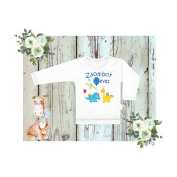 1. Dínós szülinapi fiús hosszú ujjú póló