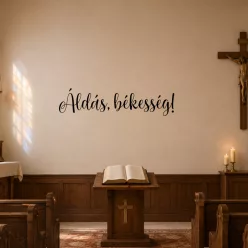   Áldás, Békesség Keresztény Falmatrica – Vallásos Dekoráció