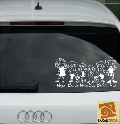 Anya, Focis Ikerfiúk, Lány, Fiú, Apa autósmatrica