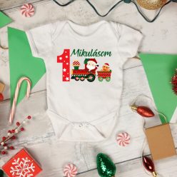 Első mikulásom vonatos baba body