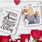 Egyedi anya bögre – „A világnak csak egy Anya vagy…” felirattal és személyre szabható karakterekkel