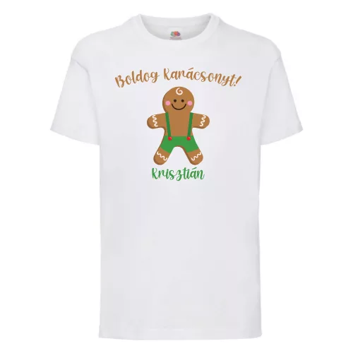 Boldog karácsonyt mézeskalács figurákkal gyerek póló