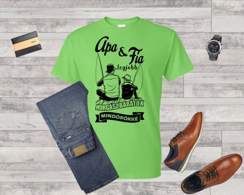 Apa Fia legjobb horgász barátok mindörökké férfi póló