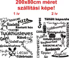 Étlap konyhai falmatrica – étel- és italnevekkel dekorált falmatrica (4. változat)