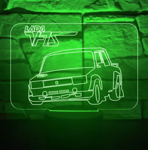 3D LED Illúzió Lámpa Lada Autó Mintával