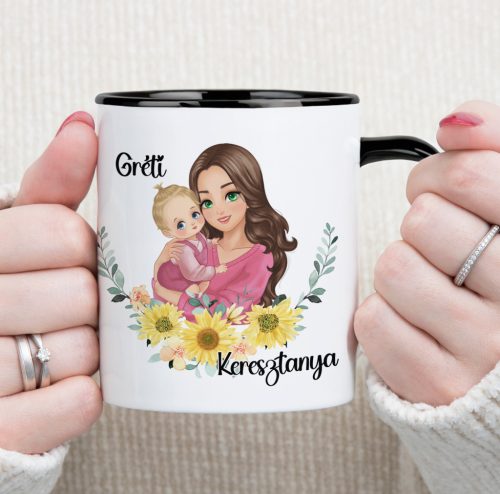 Keresztanyás bögre – Fiús és lányos változatban személyre szabva