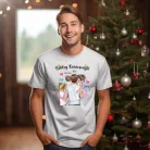 Boldog Karácsonyt családi férfi póló (Nagylány-Kislány-Lány)