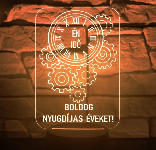 "Én idő" – Egyedi 3D hatású LED lámpa nyugdíjasoknak