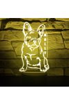 Francia bulldog 3D hatású led lámpa