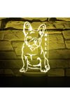 Francia bulldog 3D hatású led lámpa