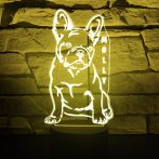 Francia bulldog 3D hatású led lámpa