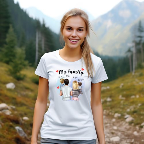 My Family családi női póló ( Fiú-Kisfiú)