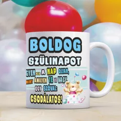   Boldog szülinapot macis bögre – kedves ajándék fiús születésnapra