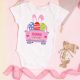 Autós nyuszis húsvéti baba body (Lányos)