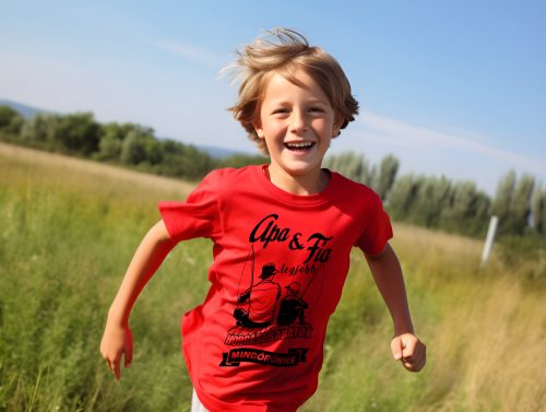 Apa-Fia legjobb horgászbarátok gyerek póló 