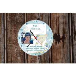 Keresztelőre egyedi fényképes üveg óra