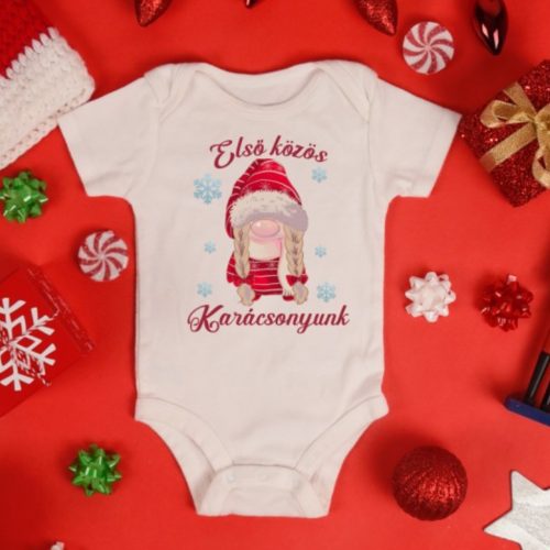 Első közös karácsonyunk Lányos baba body