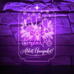   Adventi koszorú Áldott Ünnepeket 3D LED lámpa – elegáns karácsonyi dekoráció