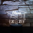 Ballagásra, Diplomaosztóra személyre szabott 7 színű 3D LED lámpa