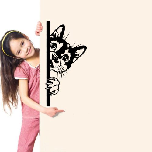 Kukucskáló cica falmatirca