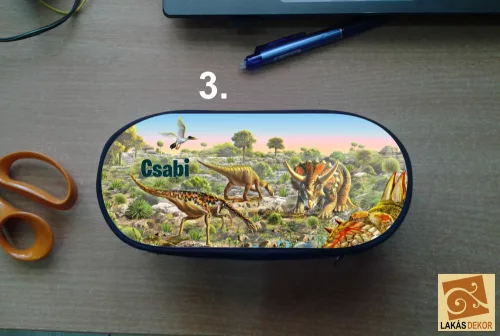 Dinós egyedi tolltartó saját névvel