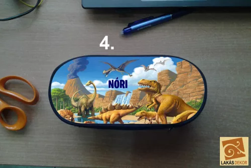 Dinós egyedi tolltartó saját névvel