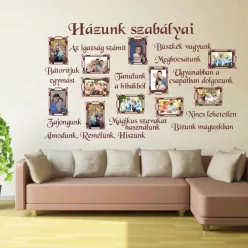 Házunk szabályai idézetes falmatrica