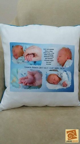 Egyedi babás párna saját képpel