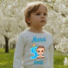 Személyre szabható szülinapi hosszú ujjú póló – Egyedi ajándék gyerekeknek