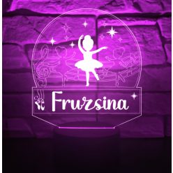   3D LED Illúzió Lámpa - Balerina és Balett Mintával-Névre Szóló