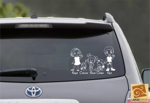 Apa Anya Kislány Kisfiú és Babalány autósmatrica