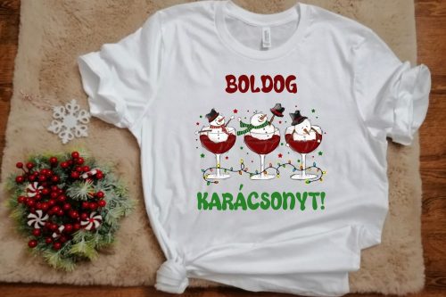 Boldog Karácsonyt Hóemberes női póló