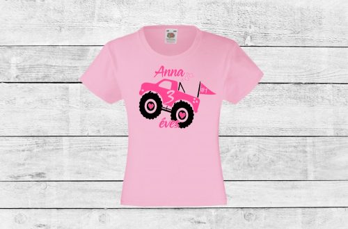 Monster truck szülinapos lányka póló