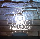Cicás halloweeni 3D LED lámpa – tökös hangulatvilágítás