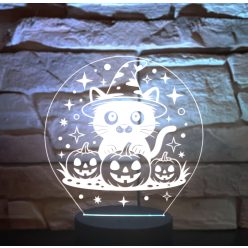   Cicás halloweeni 3D LED lámpa – tökös hangulatvilágítás