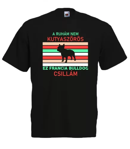Francia bulldog csillámos férfi póló – vicces kutyás ajándék