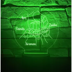 Apa-Gyermekei 3D hatású led lámpa (Max.5 gyerek)