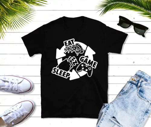 Eat Sleep Game férfi póló