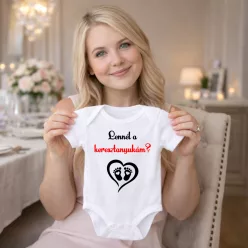   Keresztanya Felkérő Baba Body – "Lennél a Keresztanyukám?" Szíves-Talpacskás Minta