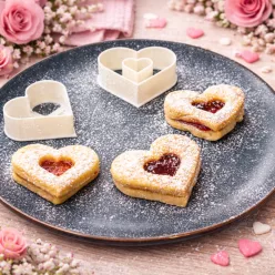 Szív alakú linzer süti kinyomó forma