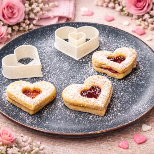 Szív alakú linzer süti kinyomó forma