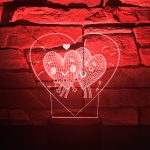 Szerelmes szívek 3D hatású led lámpa