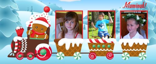 Karácsonyi vonatos bögre 3 fényképpel – Személyre szabható, szívhez szóló ajándék