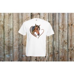 Lovas szíves névvel gyerek póló (2.változat)